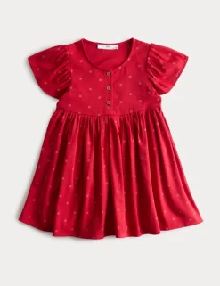 Pure Cotton Polka Dot Dress (2-10 Yrs)