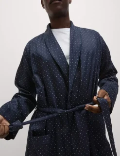 Pure Cotton Polka Dot Dressing Gown
