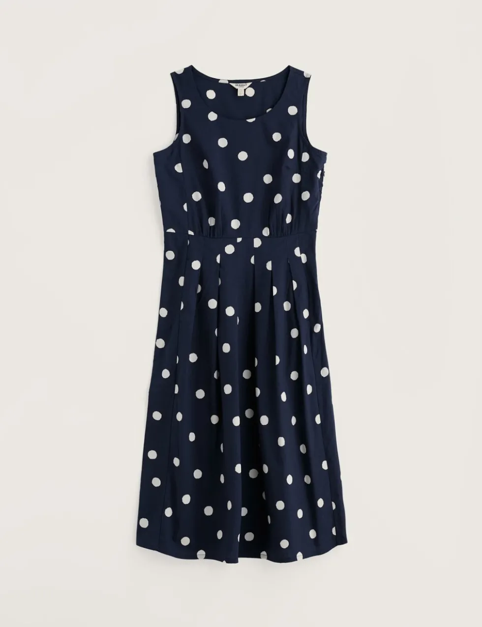 Pure Cotton Polka Dot Midi Skater Dress