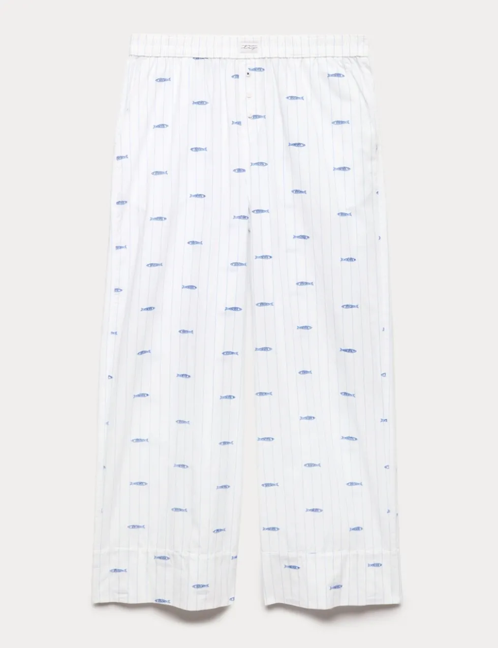 Pure Cotton Poplin Embroidered Pyjama Bottoms