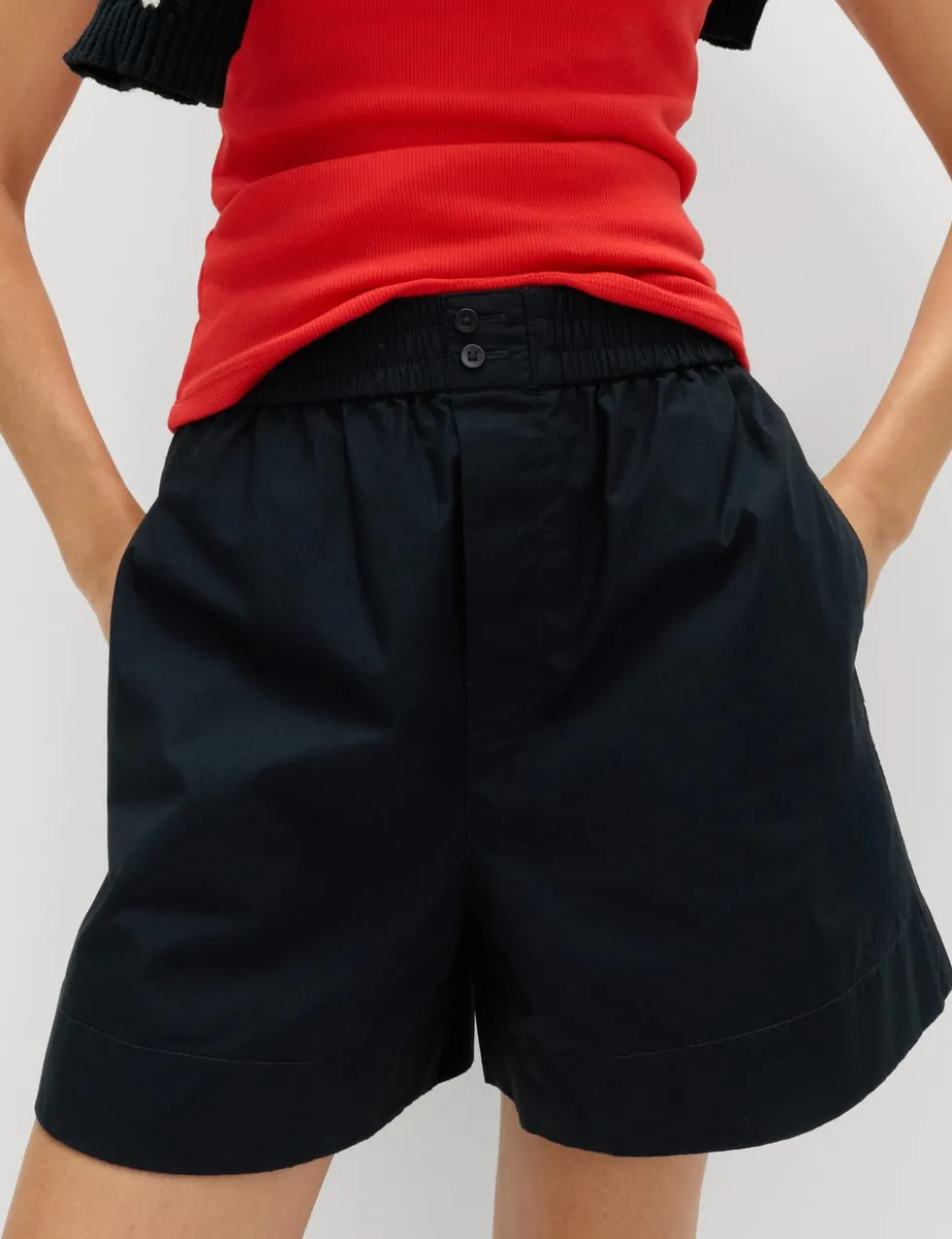 Pure Cotton Poplin High Waisted Shorts