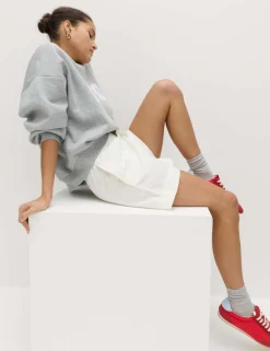 Pure Cotton Poplin High Waisted Shorts