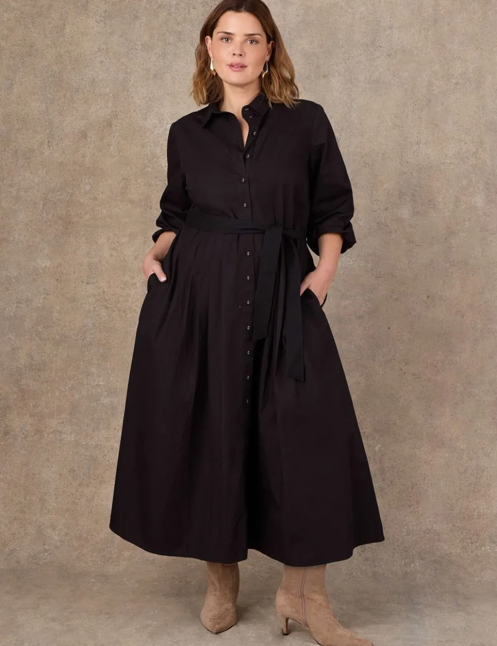 Pure Cotton Poplin Maxi Shirt Dres