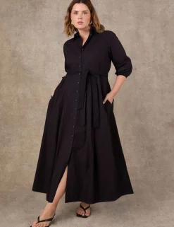 Pure Cotton Poplin Maxi Shirt Dres