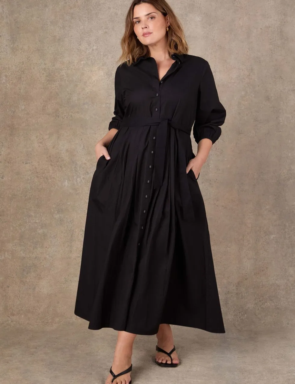 Pure Cotton Poplin Maxi Shirt Dres
