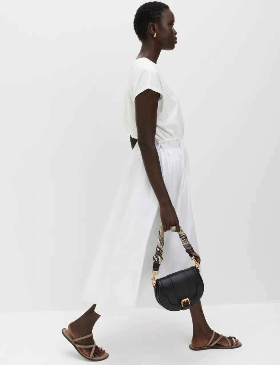Pure Cotton Poplin Midi Skirt