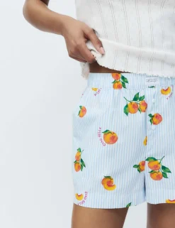 Pure Cotton Poplin Printed Pyjama Shorts