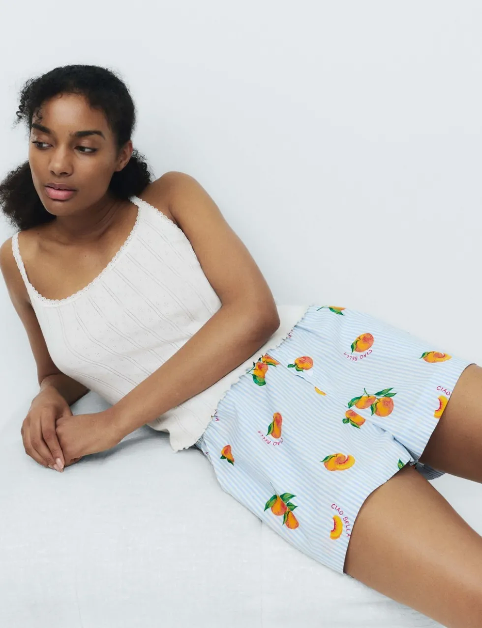 Pure Cotton Poplin Printed Pyjama Shorts