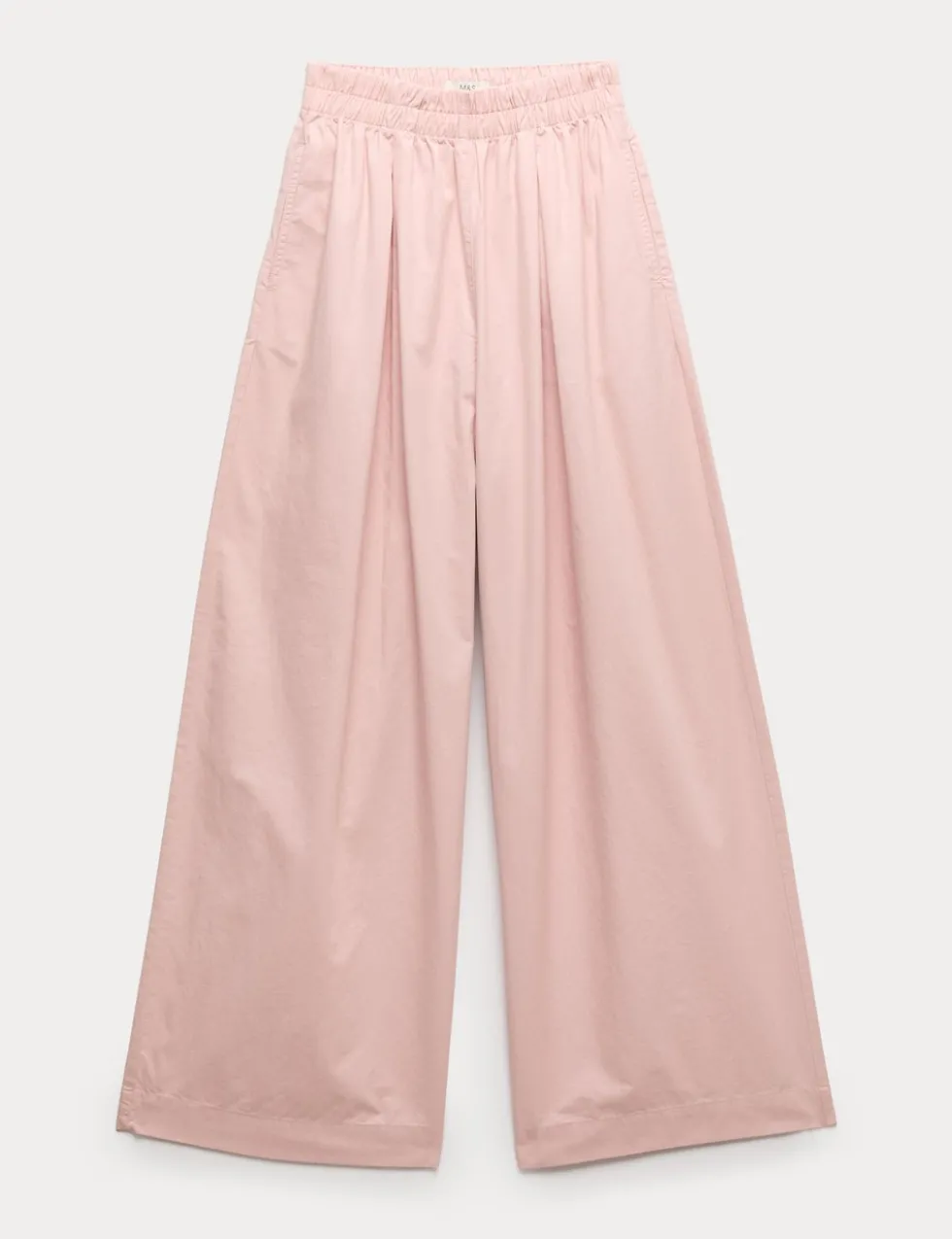 Pure Cotton Poplin Pull On Super Wide Leg Trousers