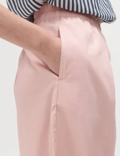 Pure Cotton Poplin Pull On Super Wide Leg Trousers