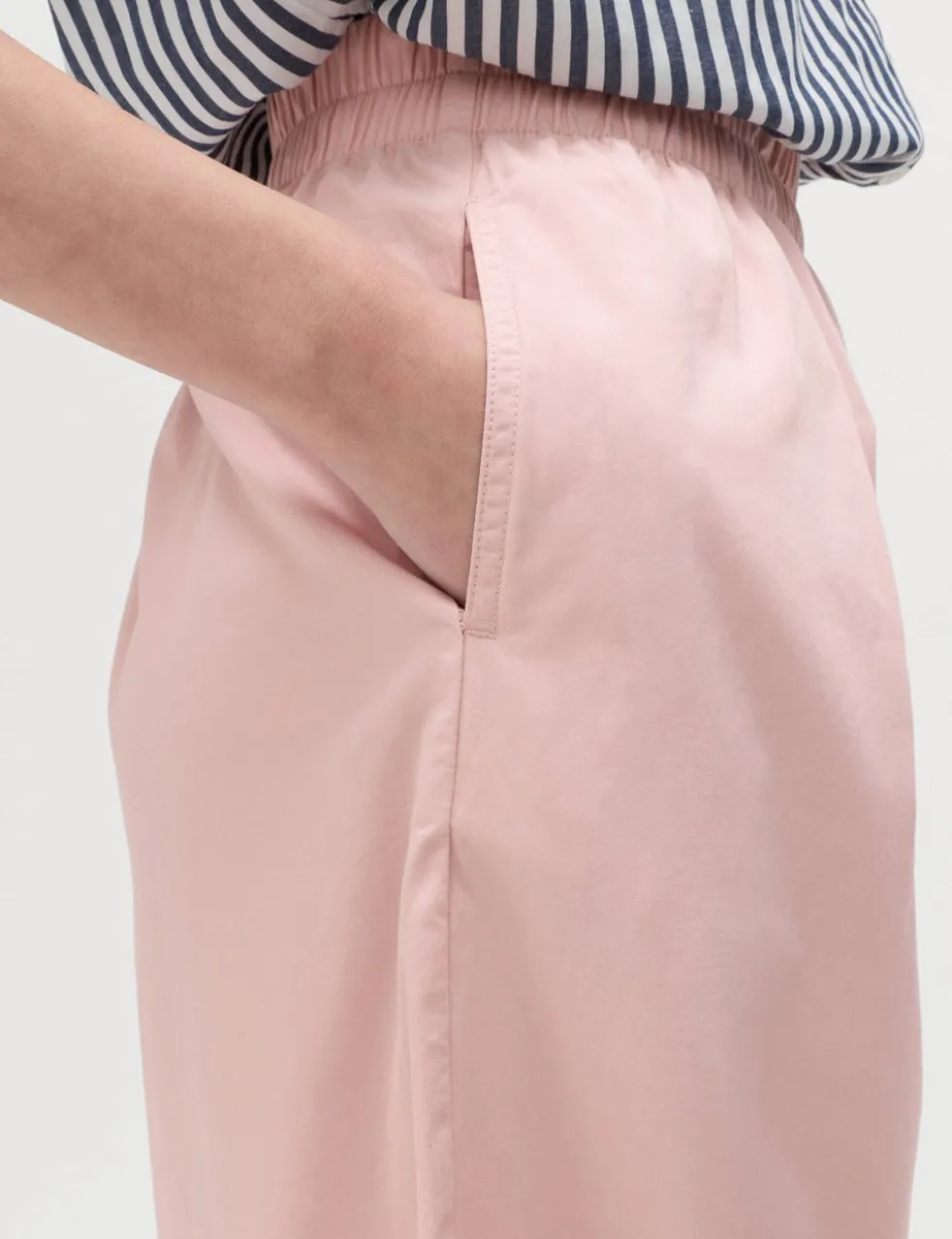 Pure Cotton Poplin Pull On Super Wide Leg Trousers