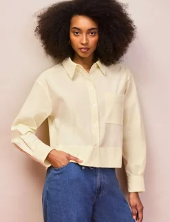 Pure Cotton Poplin Relaxed Cropped Shirt