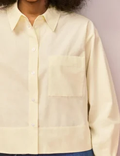 Pure Cotton Poplin Relaxed Cropped Shirt