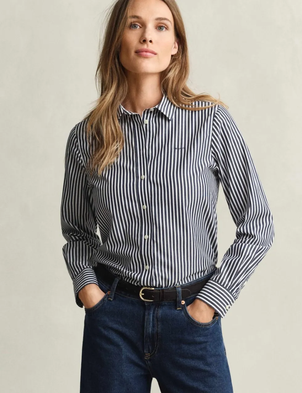 Pure Cotton Poplin Striped Shirt