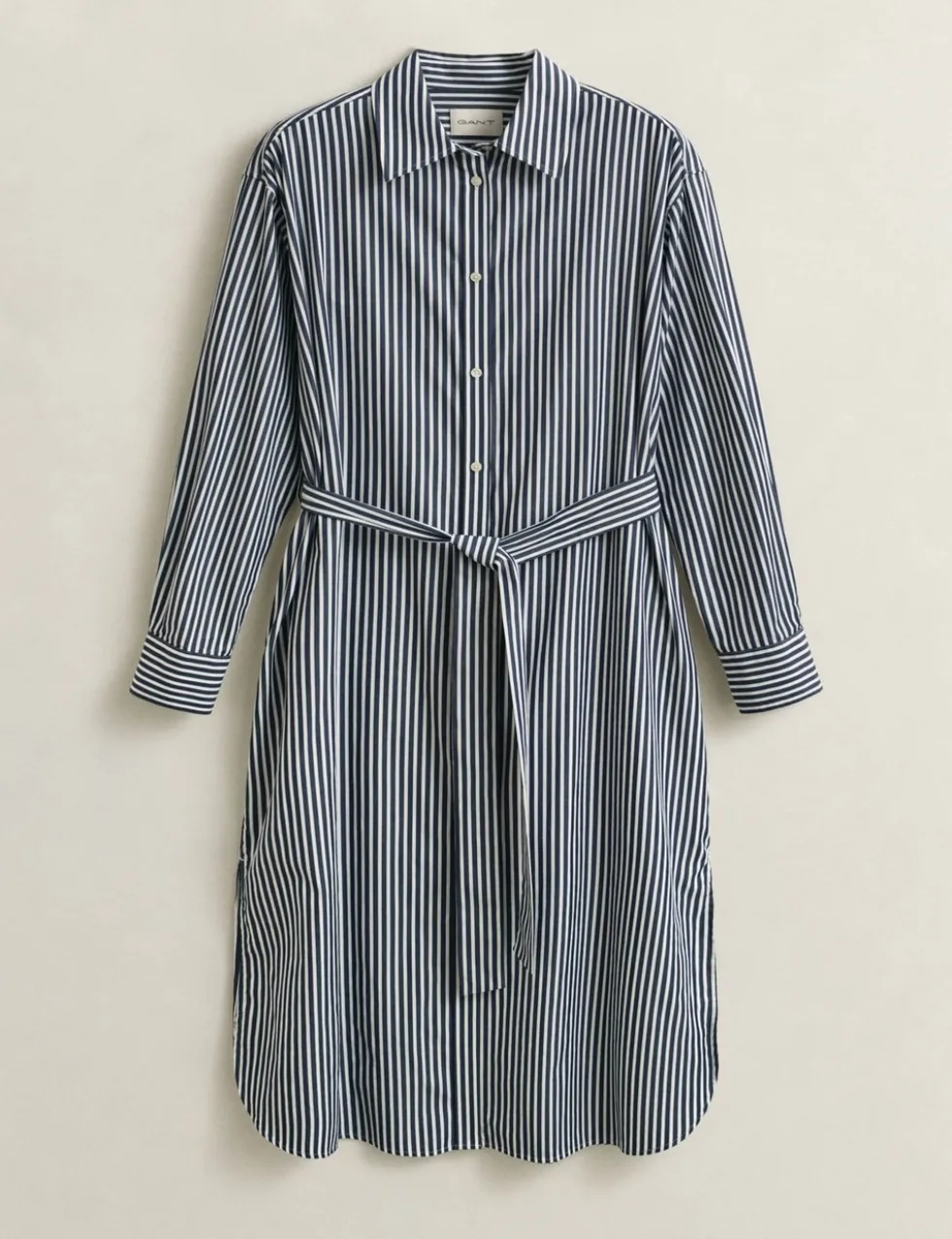 Pure Cotton Poplin Striped Midi Shirt Dress