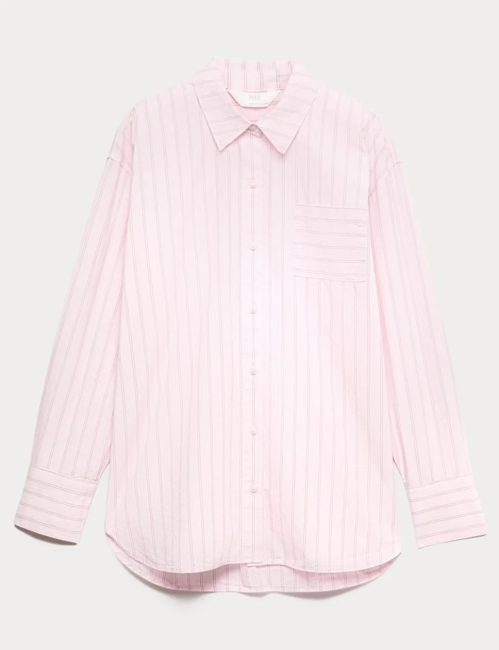 Pure Cotton Poplin Striped Pyjama Shirt