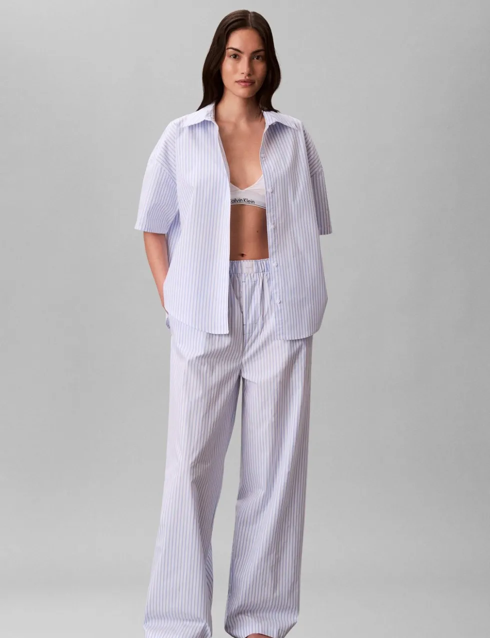 Pure Cotton Poplin Striped Pyjama Bottoms