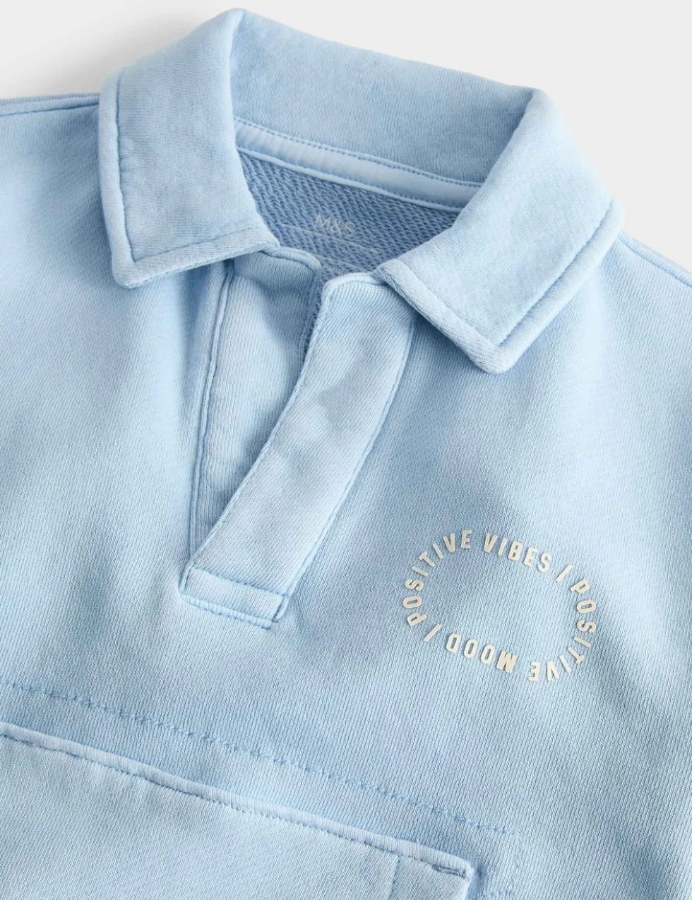 Pure Cotton Positive Slogan Sweatshirt (2-8 Yrs)