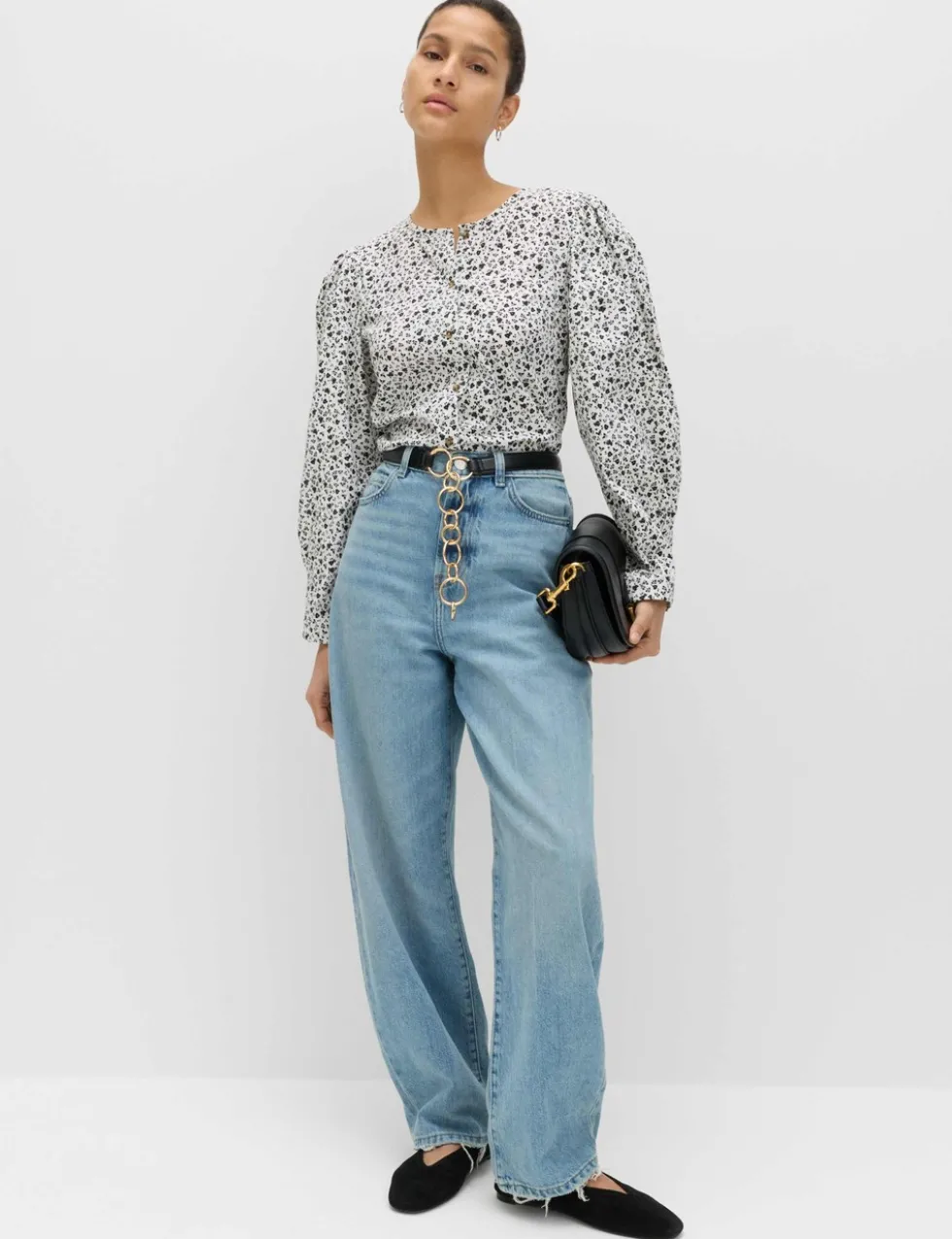Pure Cotton Printed Button Through Blouse