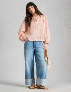 Pure Cotton Printed Button Through Blouse