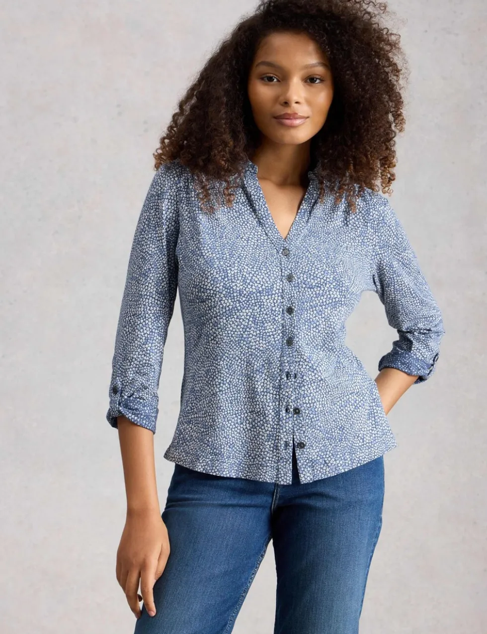 Pure Cotton Printed Collared Shirt