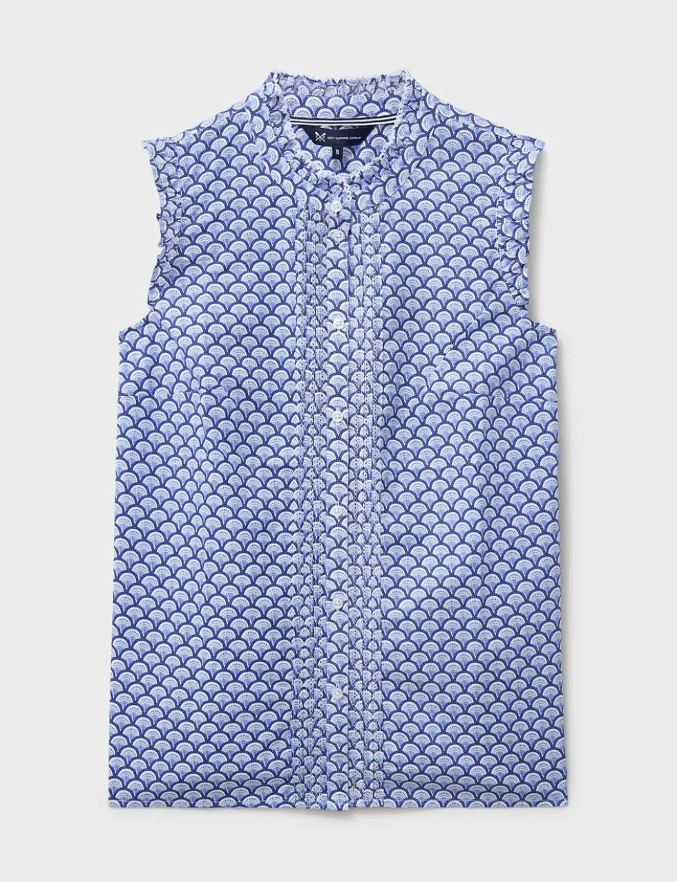 Pure Cotton Printed Frill Sleeve Blouse