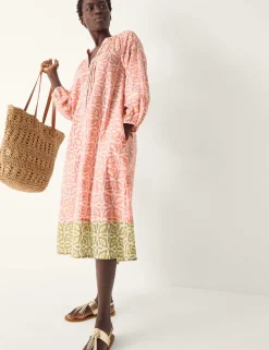 Pure Cotton Printed Knee Length Tunic Dress