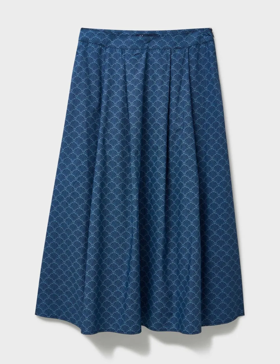 Pure Cotton Printed Midi A-Line Skirt