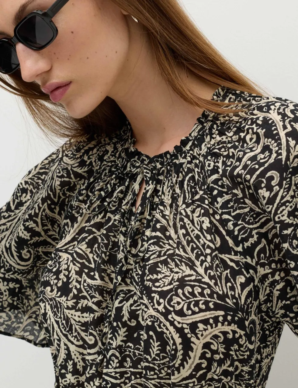 Pure Cotton Printed Midi Waisted Dress