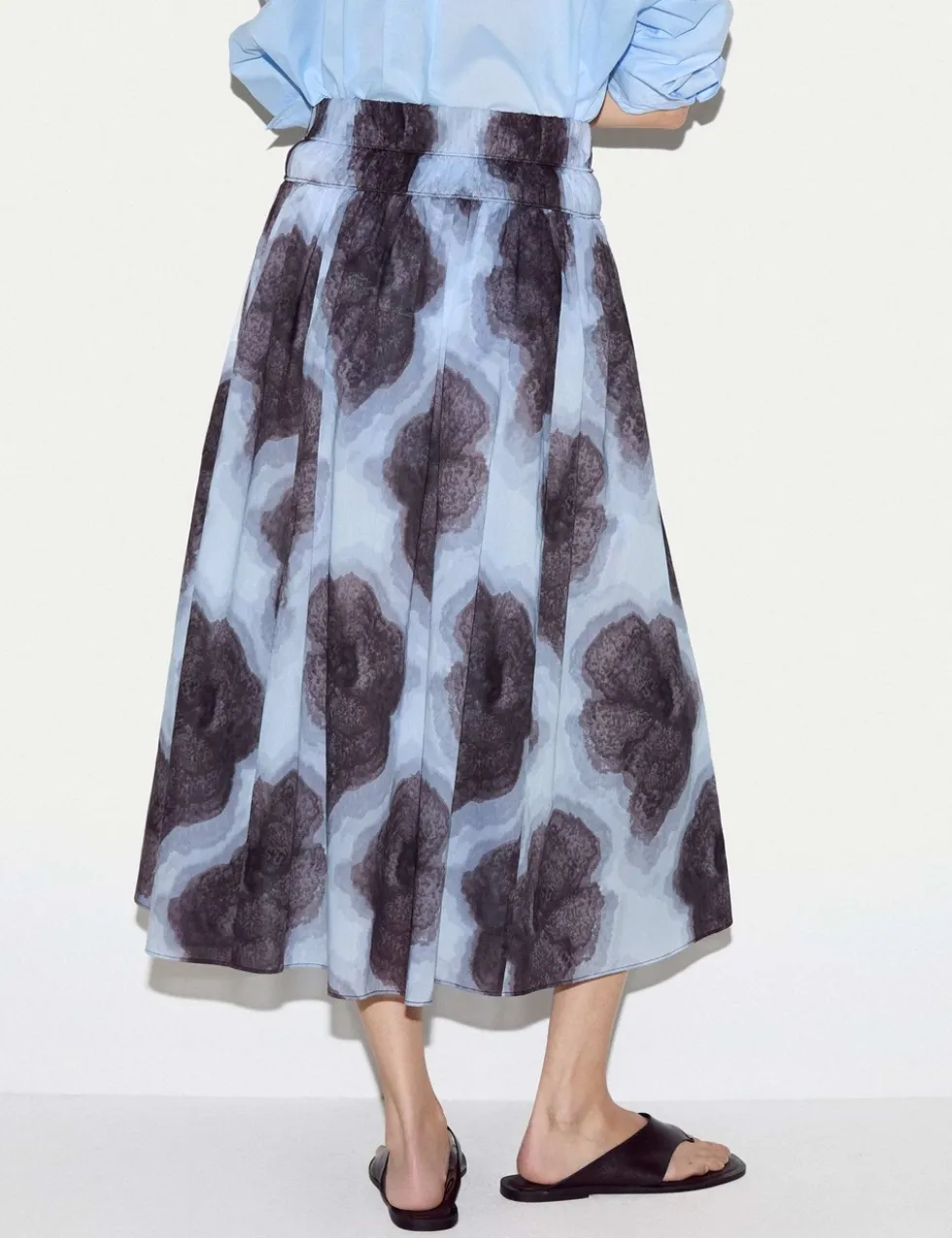 Pure Cotton Printed Midi Skirt
