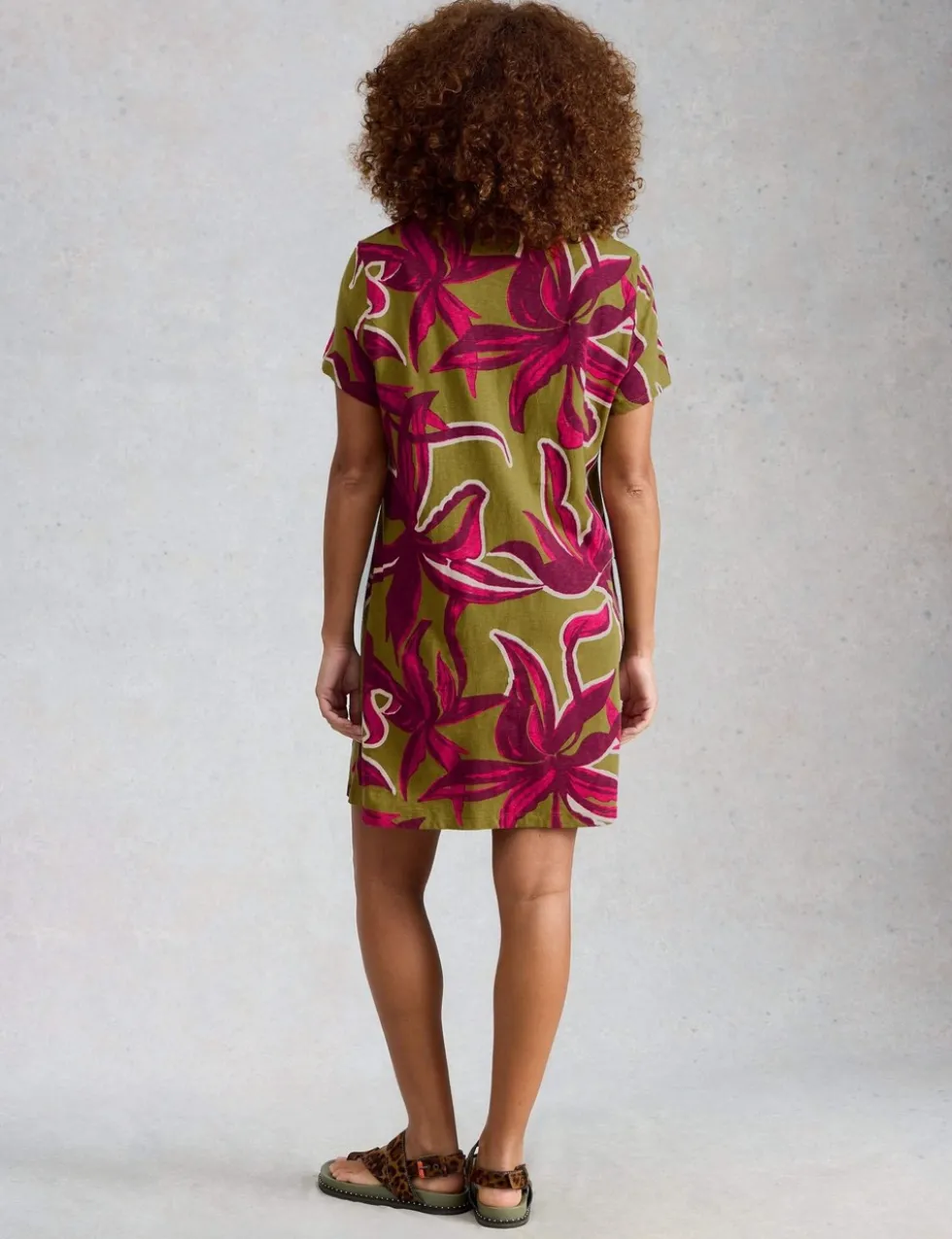 Pure Cotton Printed Mini T-Shirt Dress