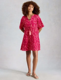 Pure Cotton Printed Mini Beach Dress