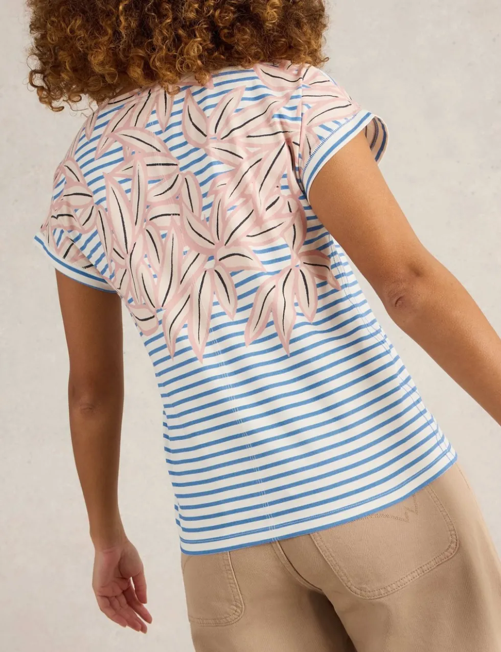 Pure Cotton Printed Notch Neck TShirt