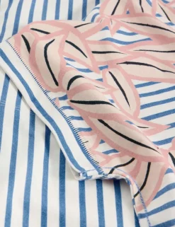Pure Cotton Printed Notch Neck TShirt