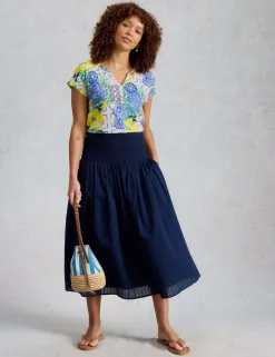 Pure Cotton Printed Notch Neck T-Shirt