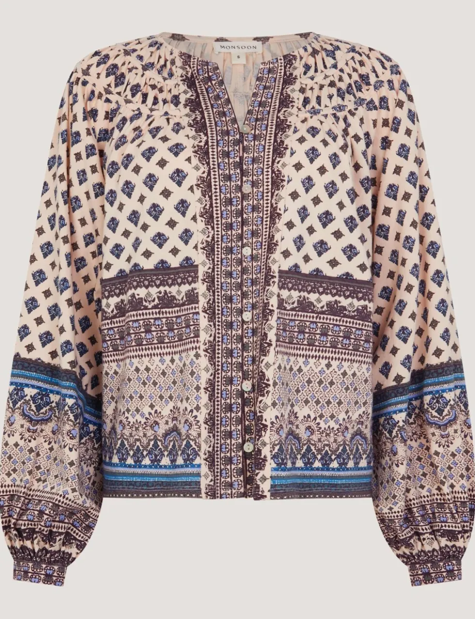 Pure Cotton Printed Notch Neck Blouse