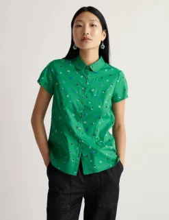 Pure Cotton Printed Peter Pan Collar Shirt