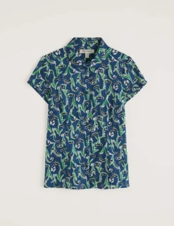 Pure Cotton Printed Peter Pan Collar Shirt