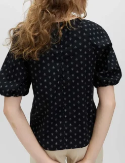 Pure Cotton Printed Puff Sleeve Blouse