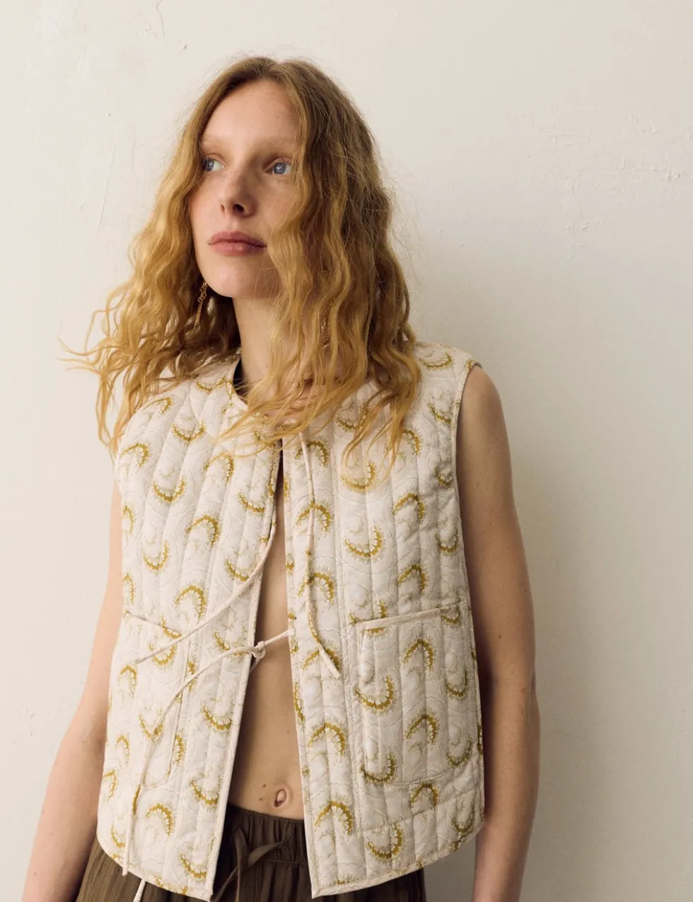 Pure Cotton Printed Quilted Reversible Gilet