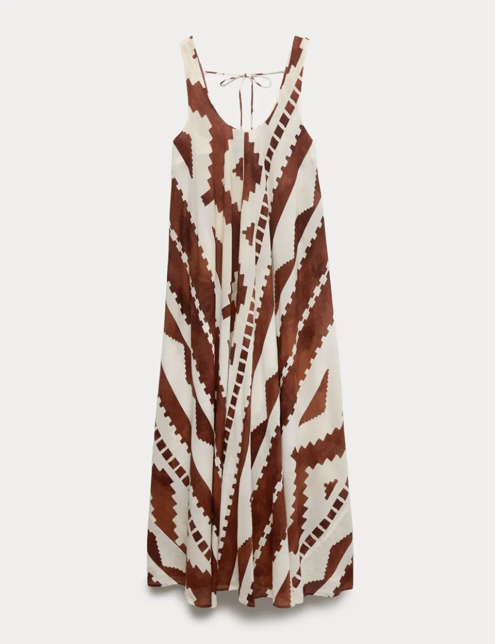 Pure Cotton Printed Scoop Neck Maxi Beach Dress