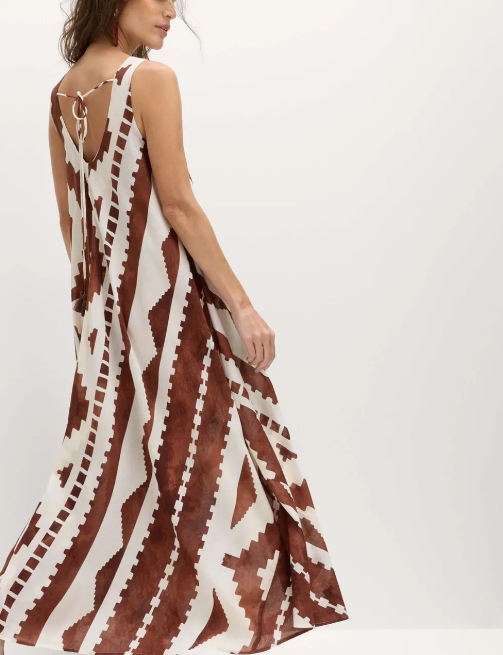 Pure Cotton Printed Scoop Neck Maxi Beach Dress