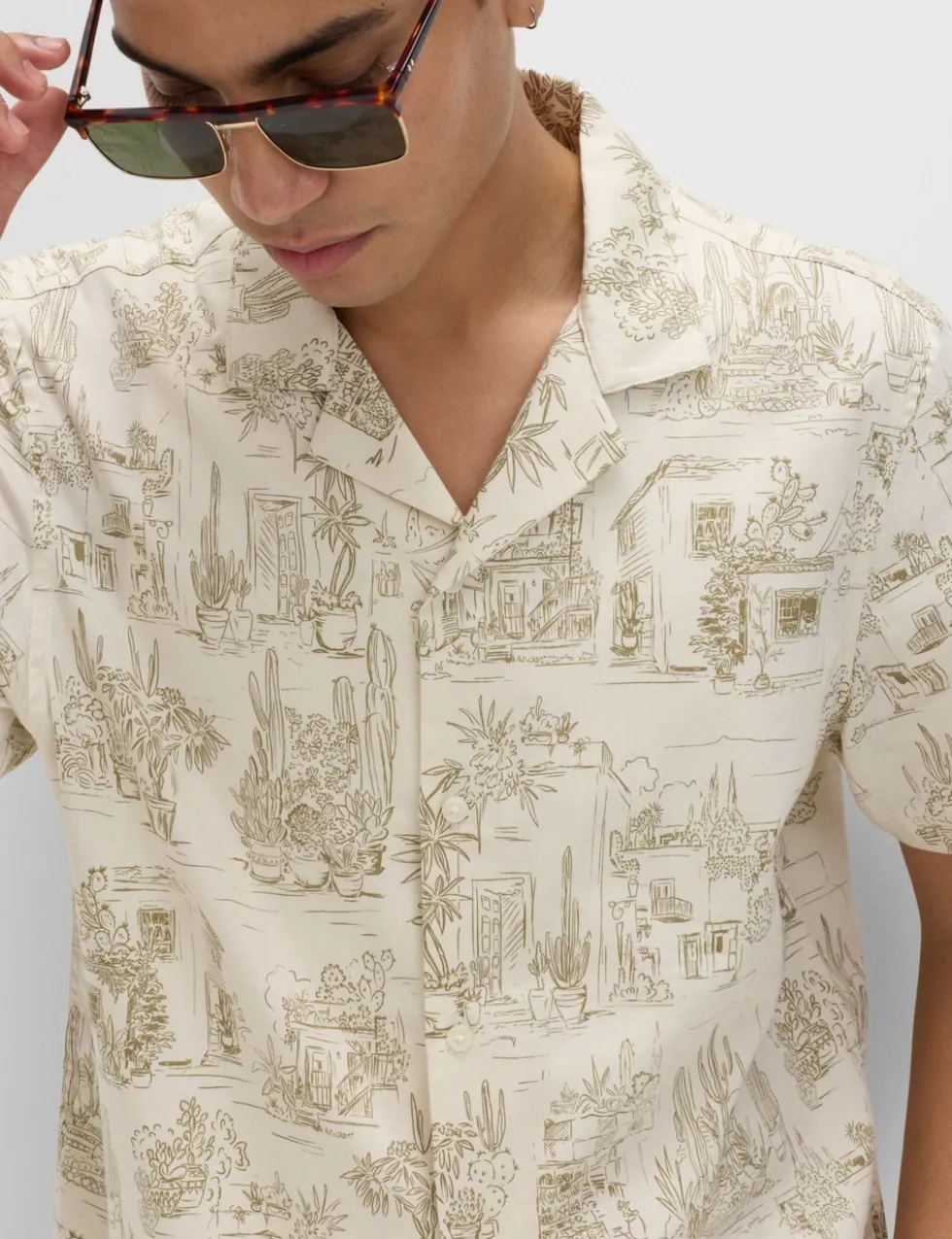 Pure Cotton Printed Short Sleeve Shirt