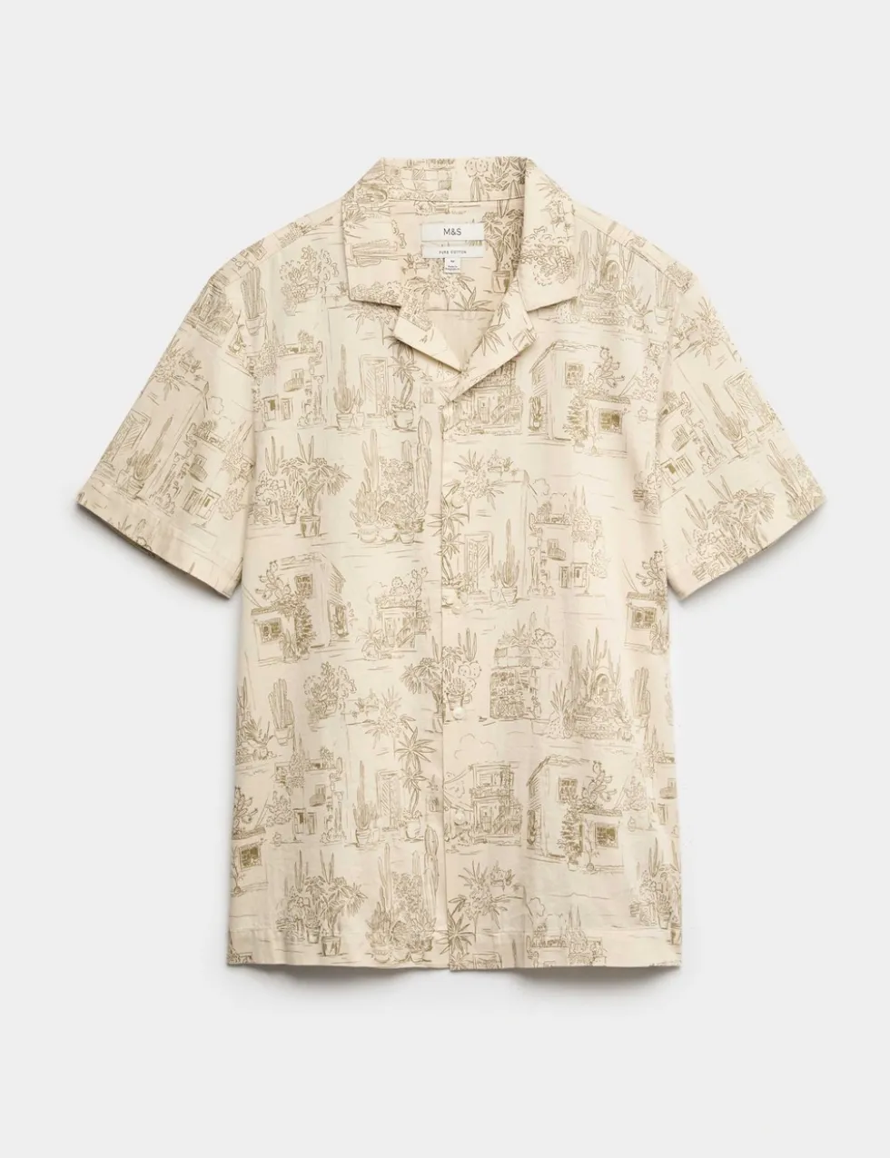 Pure Cotton Printed Short Sleeve Shirt