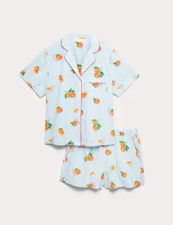 Pure Cotton Printed Shortie Set