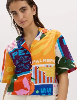 Pure Cotton Printed Short Sleeve Beach Shirt