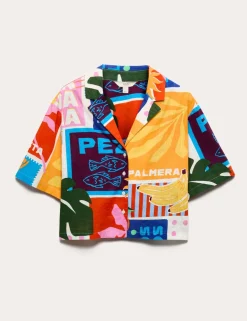 Pure Cotton Printed Short Sleeve Beach Shirt