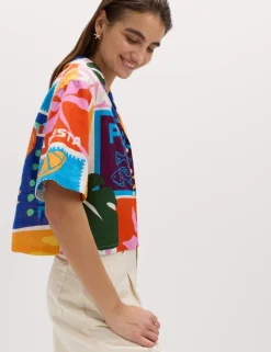 Pure Cotton Printed Short Sleeve Beach Shirt