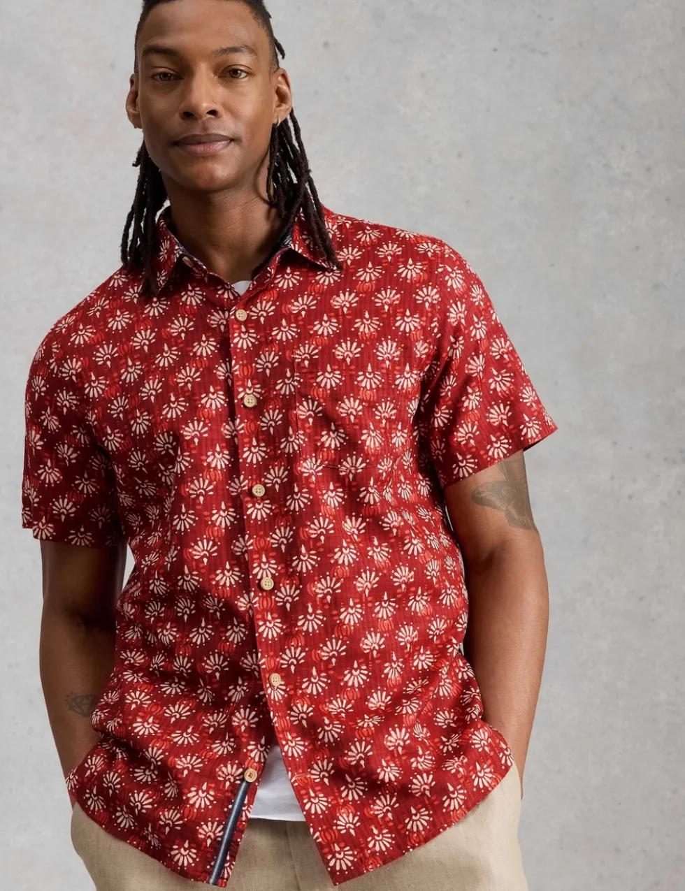 Pure Cotton Printed Short Sleeve Shirt