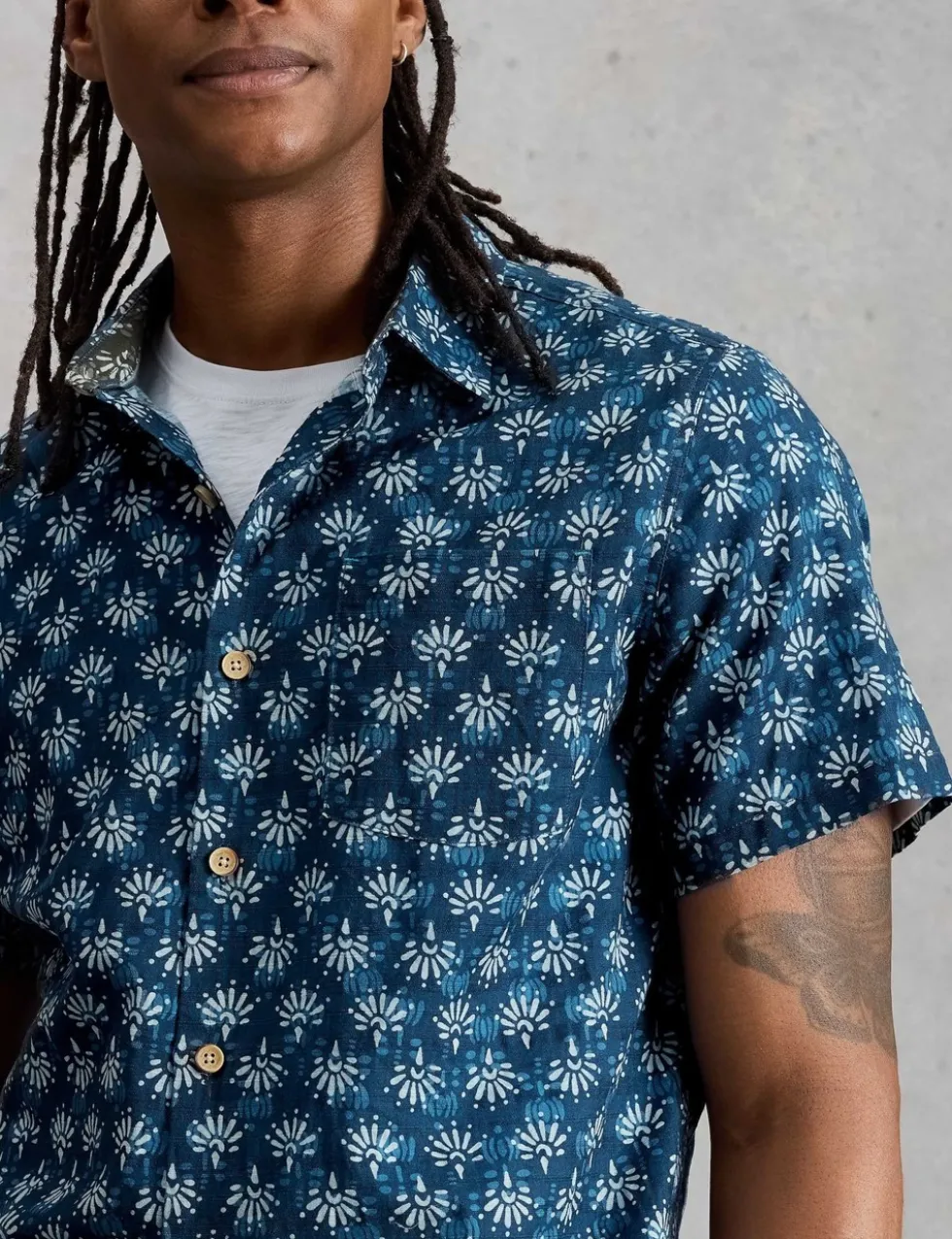 Pure Cotton Printed Short Sleeve Shirt